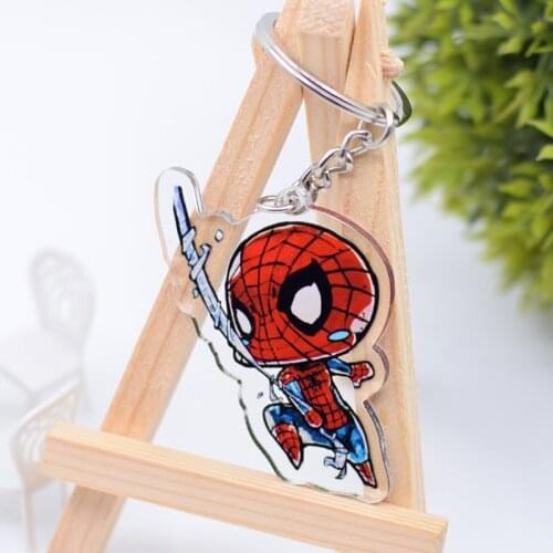 WL0086 Super Heroes Keychain Acrylic Cartoon Keyring Accessories