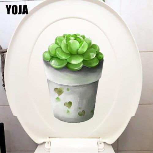 YOJA 15.3*22.2CM Hand Painted Watercolor Plant Succulents Toilet Sticker Home Wall Decor Decal T1-0903
