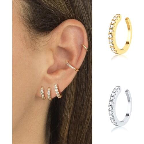 YPAY 1 PC 100% Real 925 Sterling Silver Ear Bone Clip Earrings Without Piecing Women Fine Jewelry YME941