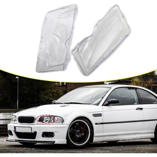 Headlight Lens Perfect Match Direct Replacement Lightweight Left Right Headlamp Shell Cover 63136902766 63126902754 for BMW E46