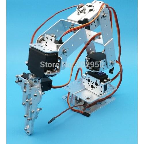 1set 6 Dof Mechanical Arm Clamp Claw Mount Kit For Remote Control Smart Robot DIY Model Promotion With/Without Servo