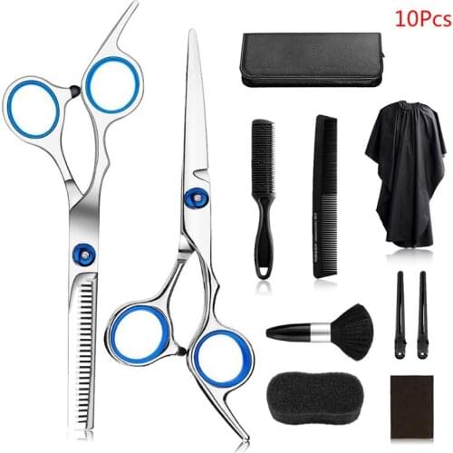 10pcs Hair Scissor 6 Inch Barber Hairdressing Cutting Professional Shear Scissor RXJC