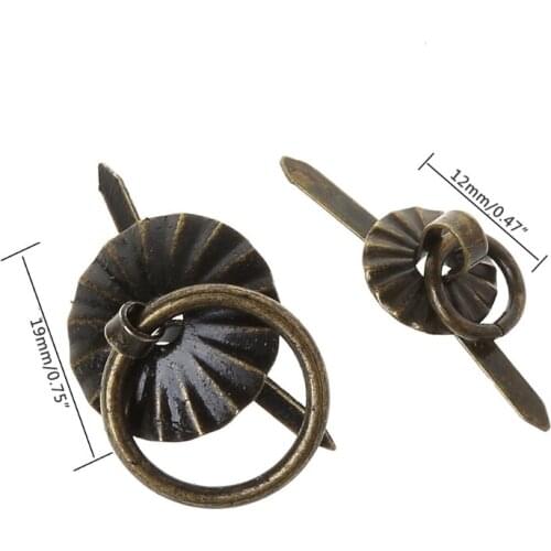 10pcs Green Bronze Color Ring Pin Handle Drawer Cabinet Desk Pull Knob Furniture