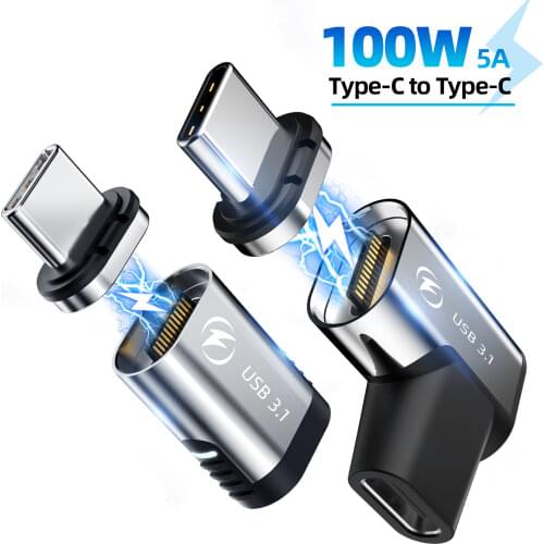 100W 24Pins Magnetic USB C Adapter Type C Fast Charging Magnet Data Converter 10Gbp/s Data For More Type C Device