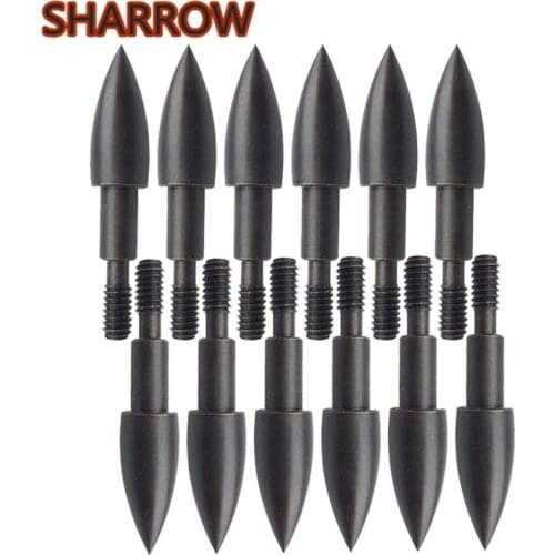 12/24Pcs 100 Gr Archery Field Target Points Steel Arrowhead Screw in Practice Point Arrow Tips For Hunting Shooting Accessories