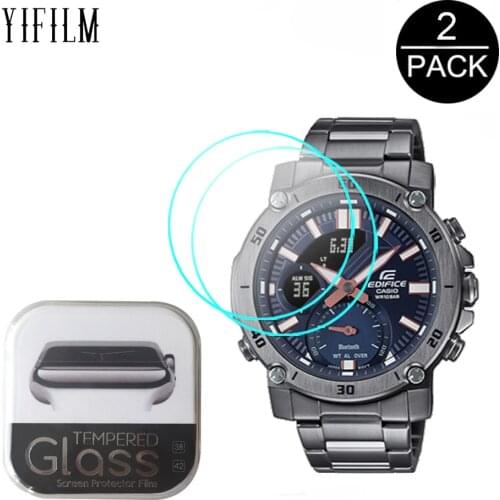 2pcs Clear Protective Glass For Casio EDIFICE ECB-20CL ECB-20DC ECB-20DB ECB-20D Smart Watch Screen Protector Tempered Glass