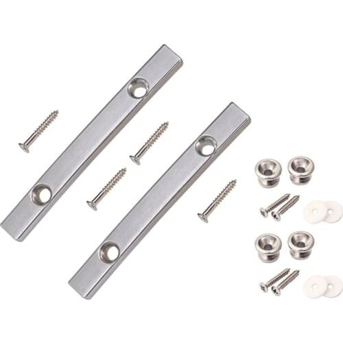 2pcs Chrome Guitar String Retainer Bar With 2pcs Mushrooms Head Strap Locks and Mounting Screws For Electric Guitar Parts