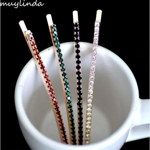 2 pcs/lots) wholesale crystal long hair clip for women fashion jewelry hair accessories