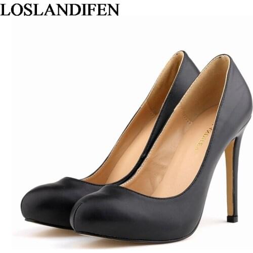 2020 Elegant High Heels Fashion Ladies Pumps Sexy Spring Autumn Platform Shoes Woman Black Blue Women Shoes NLK-A0081