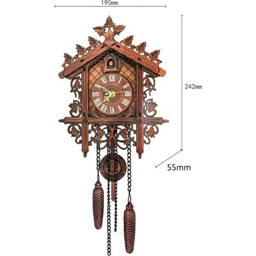2021 New Vintage Wooden Hanging Cuckoo Wall Clock for Living Room Home Restaurant Bedroom