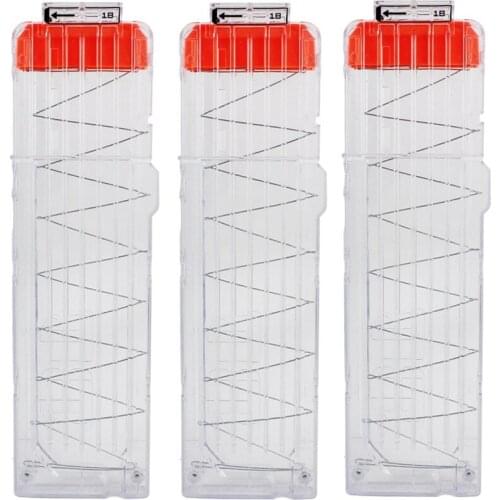 3pcs Paintball Soft Bullet Clips 18-Darts Quick Reload Clips Magazine Clips for Nerf Toy Dart Gun for Children Boys and Girls