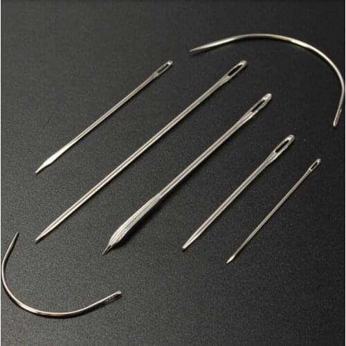 7 Pcs Stainless Steel Hand Repair Sewing Needles Canvas Upholstery Curved Sewing Glover Tool