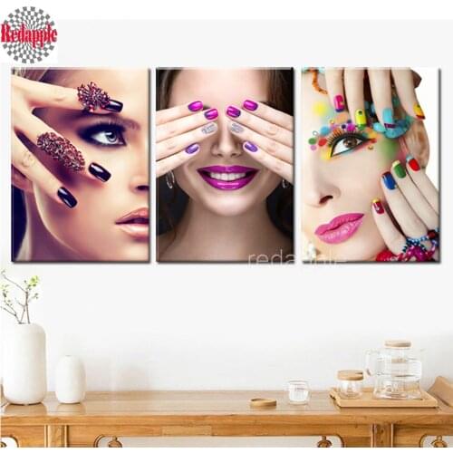 Diamond Painting Makeup Nail Wall Store Salon Poster Full Square DIY Diamond Embroidery Cross Stitch Rhinestone Mosaic Painting