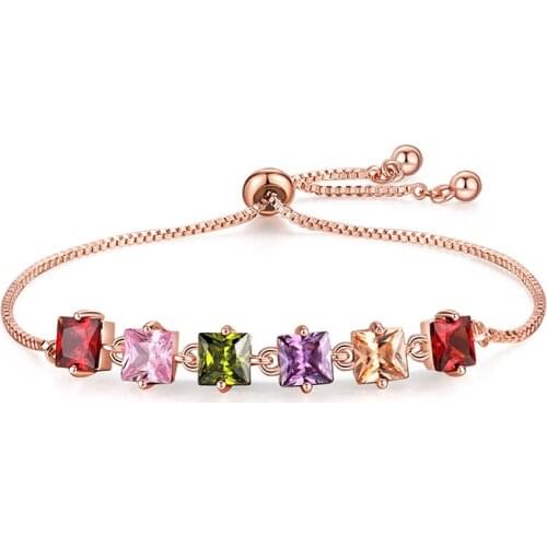 925 Silver Natural Crystal Zircon Bracelet Charm Bangle Jewelry Carved Amulet Gifts for Her Women