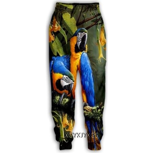 New Men/Women 3D Printed Casual Pants Animal Parrot Fashion Streetwear Men Loose Sporting Long Pants F10