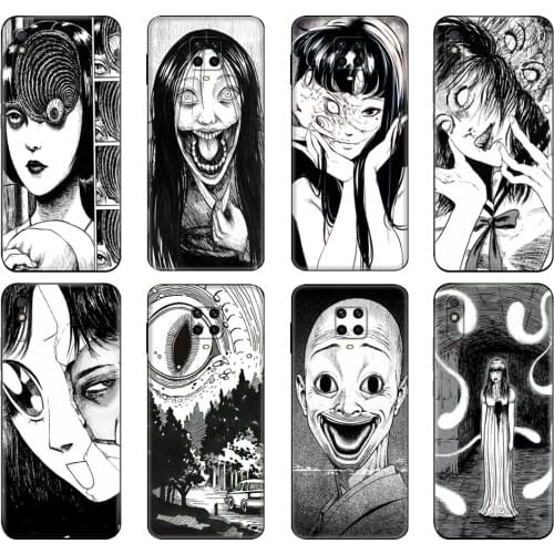 Black tpu Case For Xiaomi Redmi 7A 8 8A 9 9A 9C Case Redmi Note 8T 8 Pro T Note 9 9S 9 Pro Case Junji Ito Tees Horror