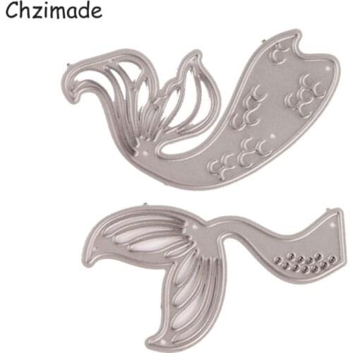 Chzimade Mermaid Fish Tail Metal Cutting Dies For Craft Dies Stencil Template Scrapbooking Embossing Knife Blade Punch Dies Cut