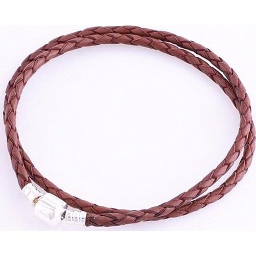 CKK Bracelet Brown Leather Bracelets Women Pulseira Feminina Masculina Pulseras Mujer Silver 925 Sterling jewelry