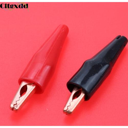 Cltgxdd 1PC 28MM Metal Alligator Clips Electrical Test Crocodile Alligator Clip Clamps Jumper Helper Protective Insulation Cover
