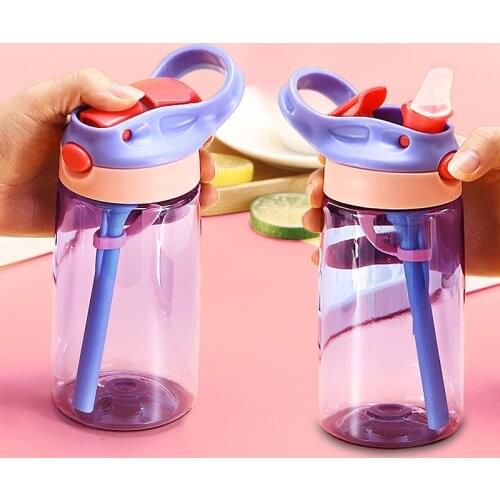Kids Water Sippy Cup Creative with Bag Baby Feeding Cups with Straws Leakproof Water Bottles Outdoor Portable Childrens Cups