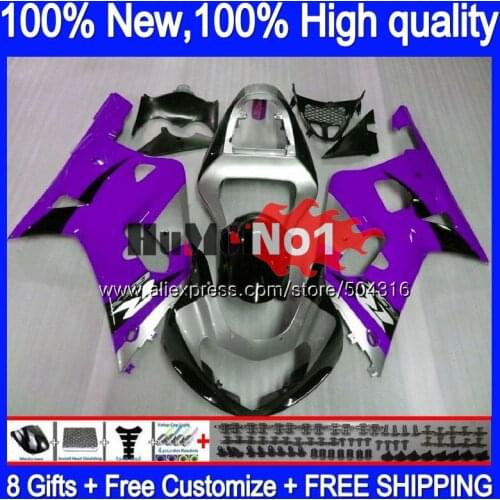 Body For SUZUKI GSXR 600 750 CC GSXR600 2001 2002 2003 14MC.108 GSXR750 GSX-R600 01 03 GSXR-600 K1 01 02 03 Purple Hot Fairing