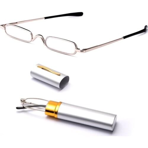 Fashion Women Men Reading Glasses Pocket Pen Style Mini Portable Magnify Presbyopia Eyeglasses with Diopter 1.0-4.0