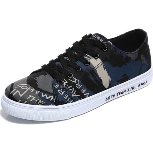 Spring Autumn Summer New Fashion Graffiti Boy Male Casual Canvas Shoes Breathable Tenis Fashion Men Sneaker Flats Shoes N2-62