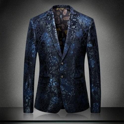 Mens Floral Blazer Latest Coat Design Men Vintage Floral Blazer Masculino Wedding Dress Stylish Blaser Masculino Elegant Jacket