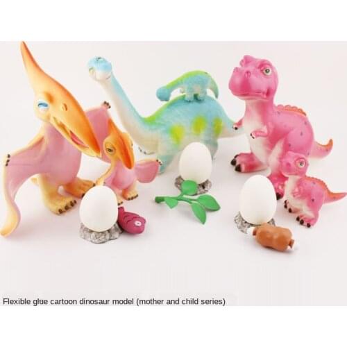 New SOFT Dinosaur Toy Simulation Tyrannosaurus Model Dinosaur Mother and Child Set Pterosaur Brachiosaurus Cartoon Plastic K14
