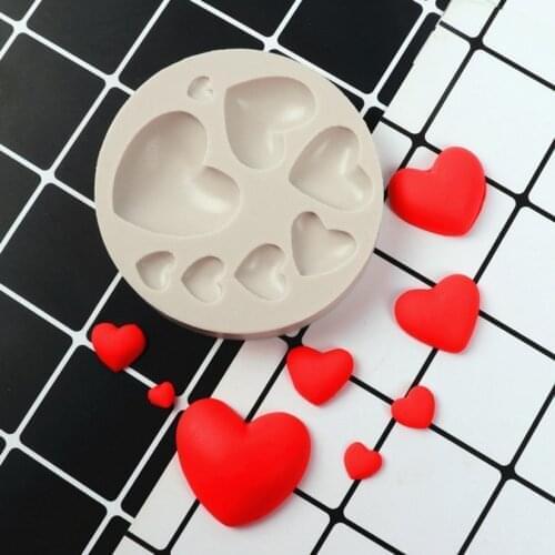 Wholesale 10 pcs/lot Silicone Mold Heart Sugarcraft Cupcake Chocolate Baking Mold Fondant Cake Decorating Tools