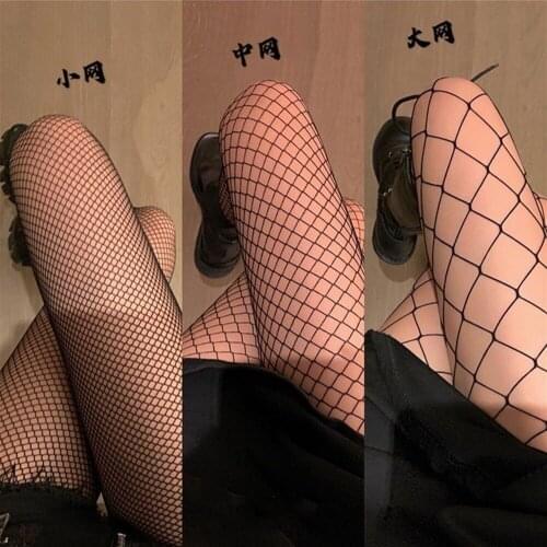 Sexy Hollow Large, Medium and Small Fishnet Stockings Net Red and Black Silk Womens Bottoming Pantyhose Summer and Autumn Thin