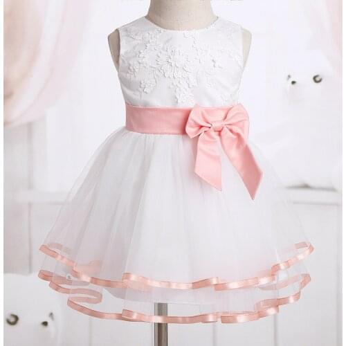0-24M Newborn Baby Girls Princess Tutu Dress Kids Summer Flower Girl Dresses With Bloomers Outfit Set For Wedding Party Birthday