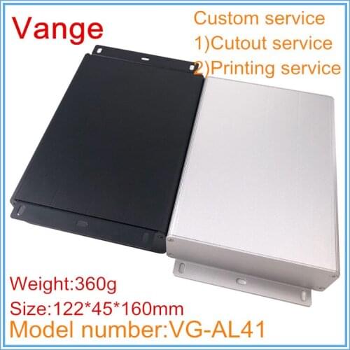4pcs/lot sand blasting industry extruded aluminum junction box 6063-T5 aluminum case 122*45*160mm for amplifier device