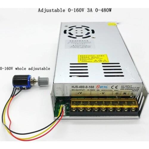 Adjustable DC Regulated Switching Power Supply AC110V/220V to 0-160V 3A 0-480W HJS-480-0-160 Transformer Power Unit 160V 480W