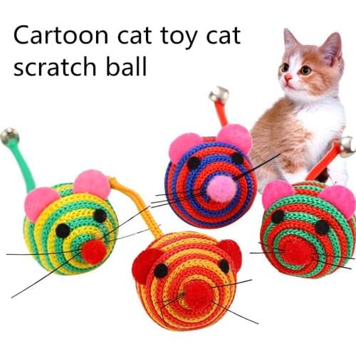 Cat Dog Toy Ball Cartoon Mouse Toy For Cats Nylon Rope Dog Toys Interactive Bell Kitten Bell Toys 96