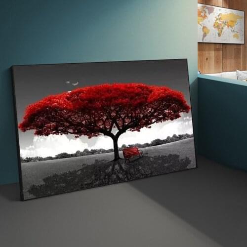 Modern Landscape Tree Forest Abstract Canvas Painting Poster Print Wall Art Picture For Living Room Home Decor Frameless
