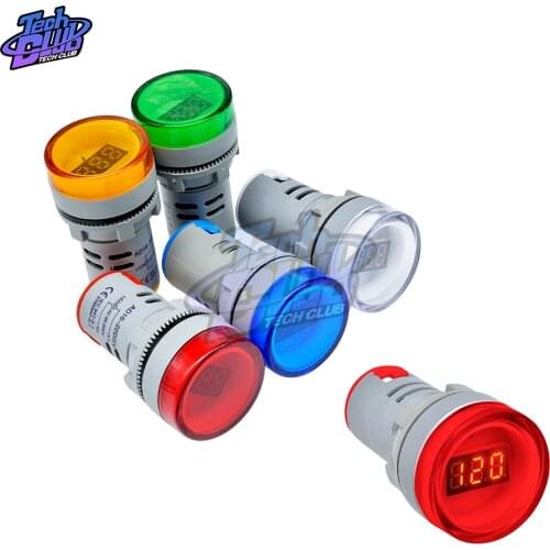 22mm AD16 type AC 60-500V Voltmeter Mini Voltage Meter LED Digital Display AC Voltmeter Indicator Light/Pilot Lamp