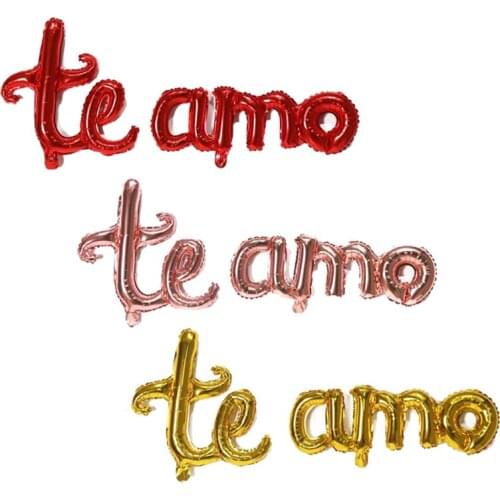 1set Te amo Letter Foil Balloons Spanish I Love You Foil Balls Happy Valentines Day Birthday Party Wedding Decoration Globos