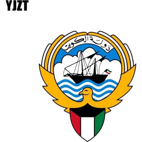 YJZT 11.2CM*12.8CM Funny Kuwait Flag Shield Car Sticker Coat Of Arms Car Body Decal 6-2086