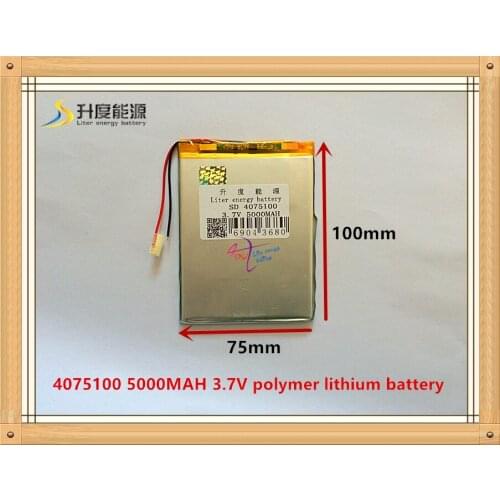 1PCS/Lot 3.7V high capacity polymer lithium battery 4075100 5000mah sun N70 7 inch tablet battery