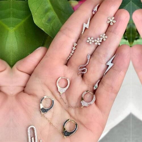 10 Pcs/Set Fashion FemaleEarrings Lightning Snake Flower Crystal Gold Stud Earring Set Women Birthday Party Jewelry Gifts