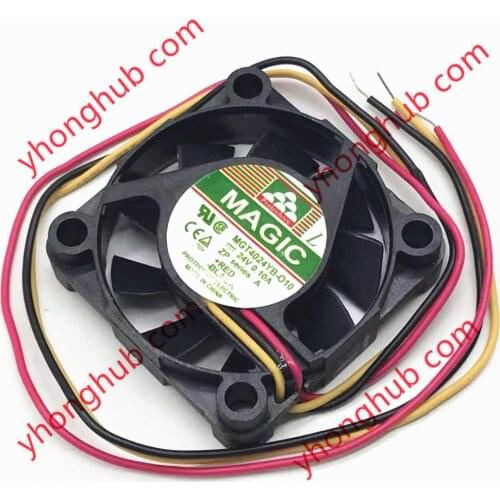 Protechnic Magic MGT4024YB-O10 DC 24V 0.10A 40x40x10mm 3-wire Server Cooling Fan