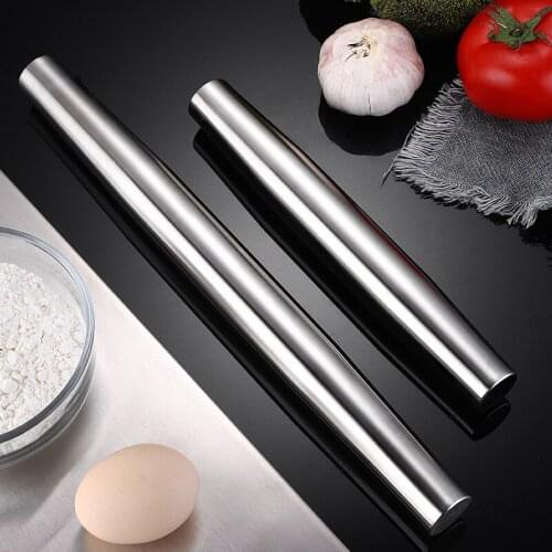 304 Stainless Steel Rolling Pin Pizza Pasta Fondant Cookies And Dough Bakeware Roller Kitchen Cooking Baking Tools
