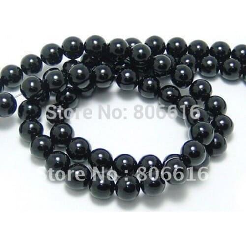 4-6-8-10-12-14MM 2strands/pack Black Onyx 100% Natural Semi-precious Stone Jewelry Loose Bead Strand Jewellery Beads