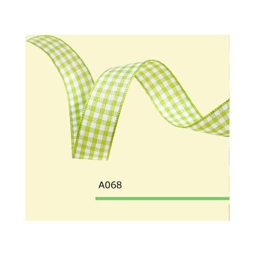 7/8" inch 22mm green plaid ribbon