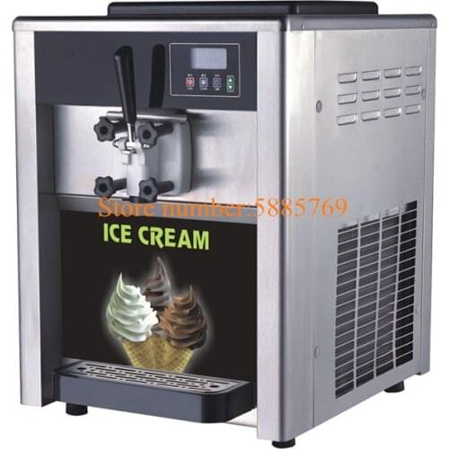 Free shipping commercial automatic 3 flavors mini soft serve ice cream machine 18-25L/H capacity desktop