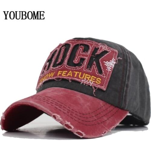 100% Washed Cotton Men Baseball Cap Fitted Snapback Caps Hats For Women Gorras Casual Brand Casquette Letter Retro Baseball Hat