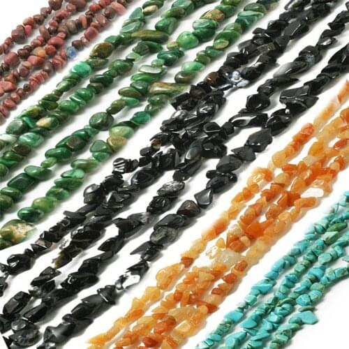 5-8mm Natural Chips Stone Loose Beads tiger eye Malachite garnet Agates Aventurine Stand 34" Beads For Women DIY Jewelry Making