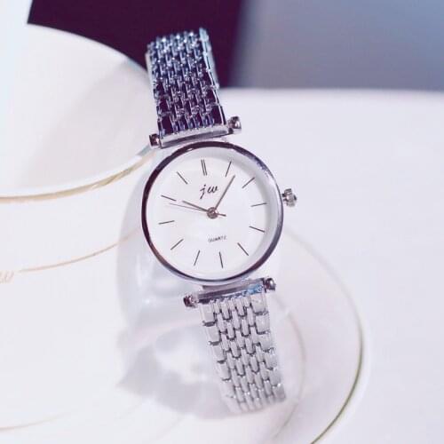 Simple Silver Stainless Steel Mesh Strap Women Watches Ultra-Thin Elegant Fashion Ladies Wrist Watch Casual Female Quartz Hours
