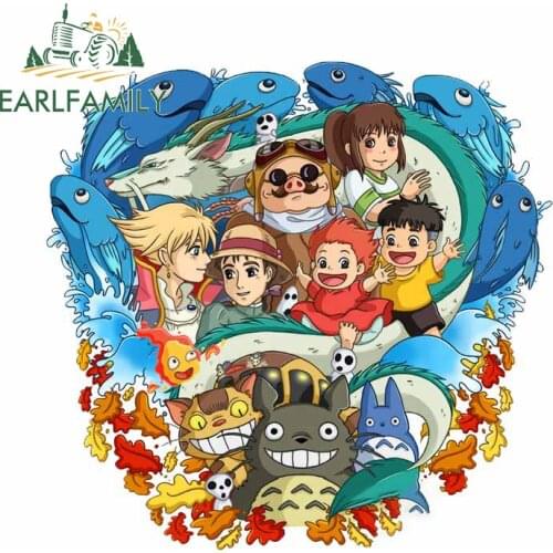 EARLFAMILY 13cm x 12.6cm For Spirited Away Car Motorcycle Stickers Repair Sticker Car Accessories Decal Waterproof Decor